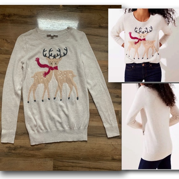 LOFT Sweaters - Reindeer Holiday Sweater {Loft} Size-Small EUC